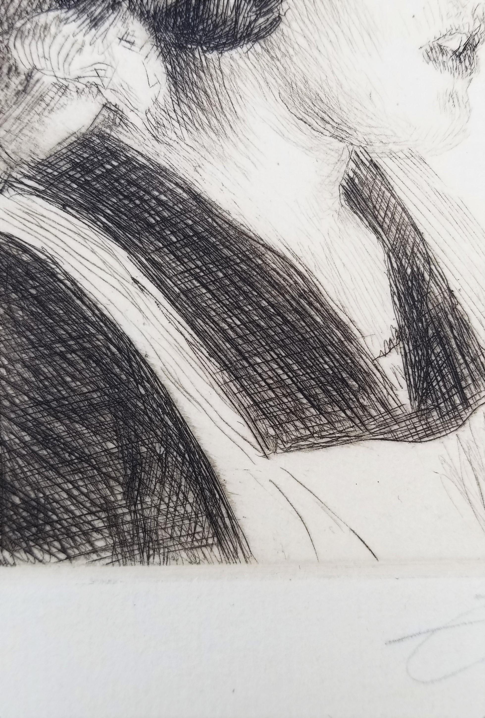 Gulli I /// Impressionniste Anders Zorn, eau-forte suédoise, portrait ancien d'une jeune fille face en vente 13