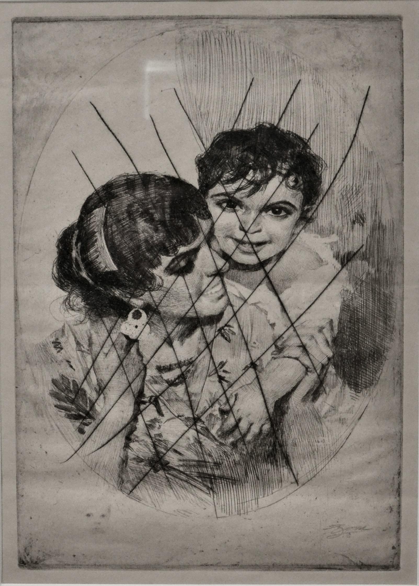 Gioia delle madri III,  chiamato anche Delizia materna III - Print di Anders Zorn