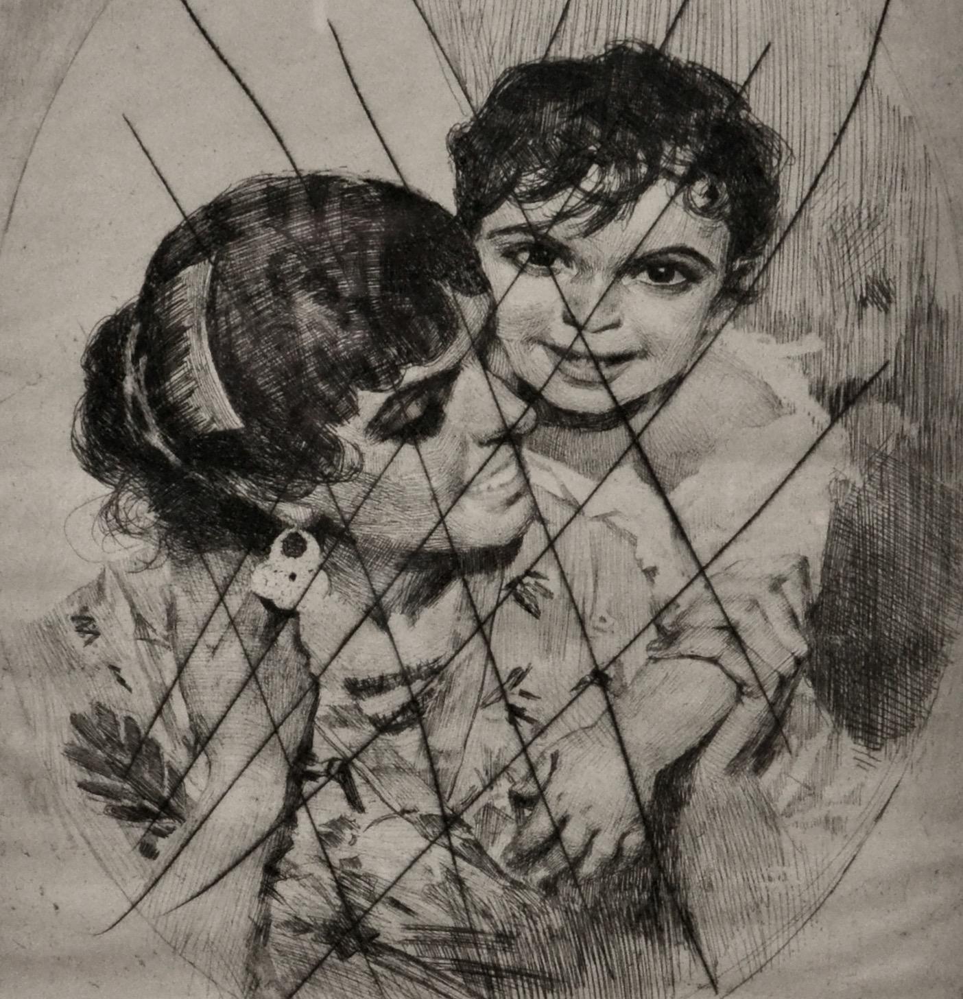 Gioia delle madri III,  chiamato anche Delizia materna III - Print Altro stile artistico di Anders Zorn