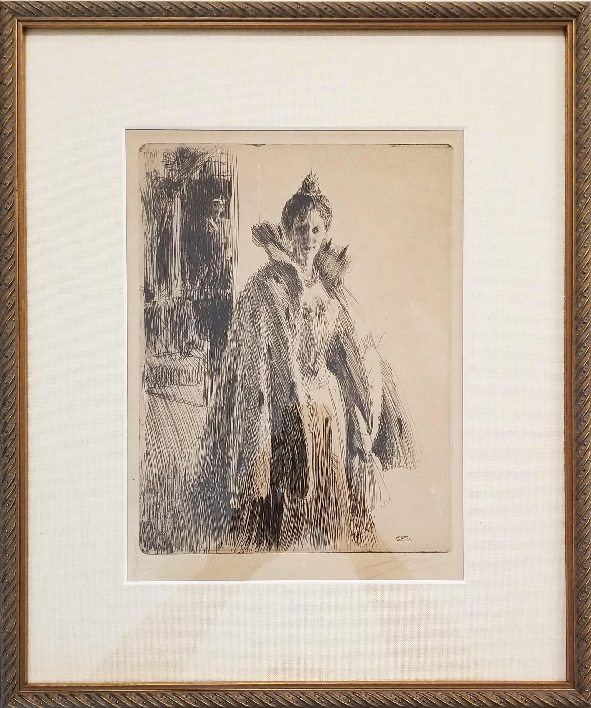 Princess Ingeborg II /// Impressionist Swedish Anders Zorn Etching Modern Art 1