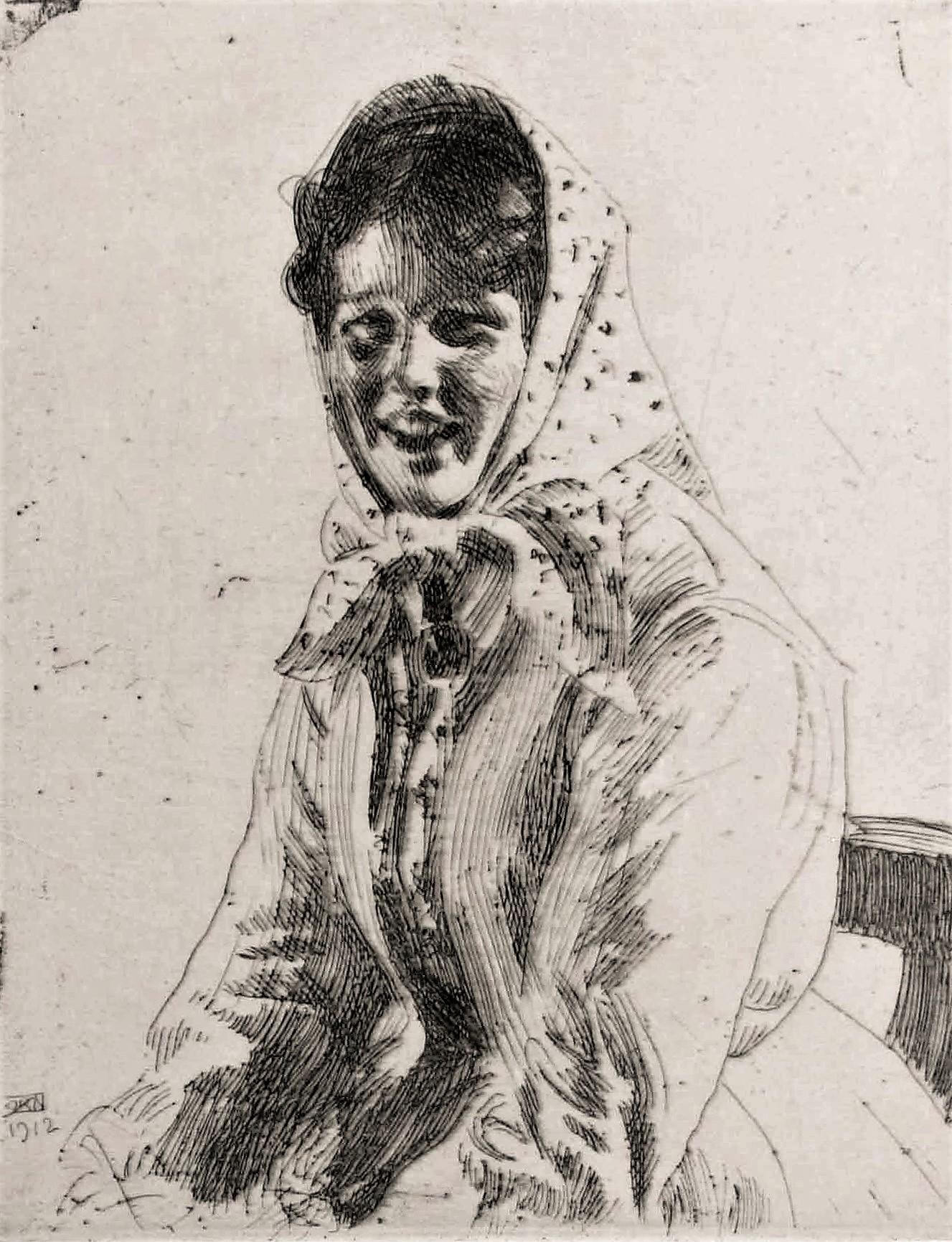 Skerikulla (Skerri Girl). - Modern Print by Anders Zorn