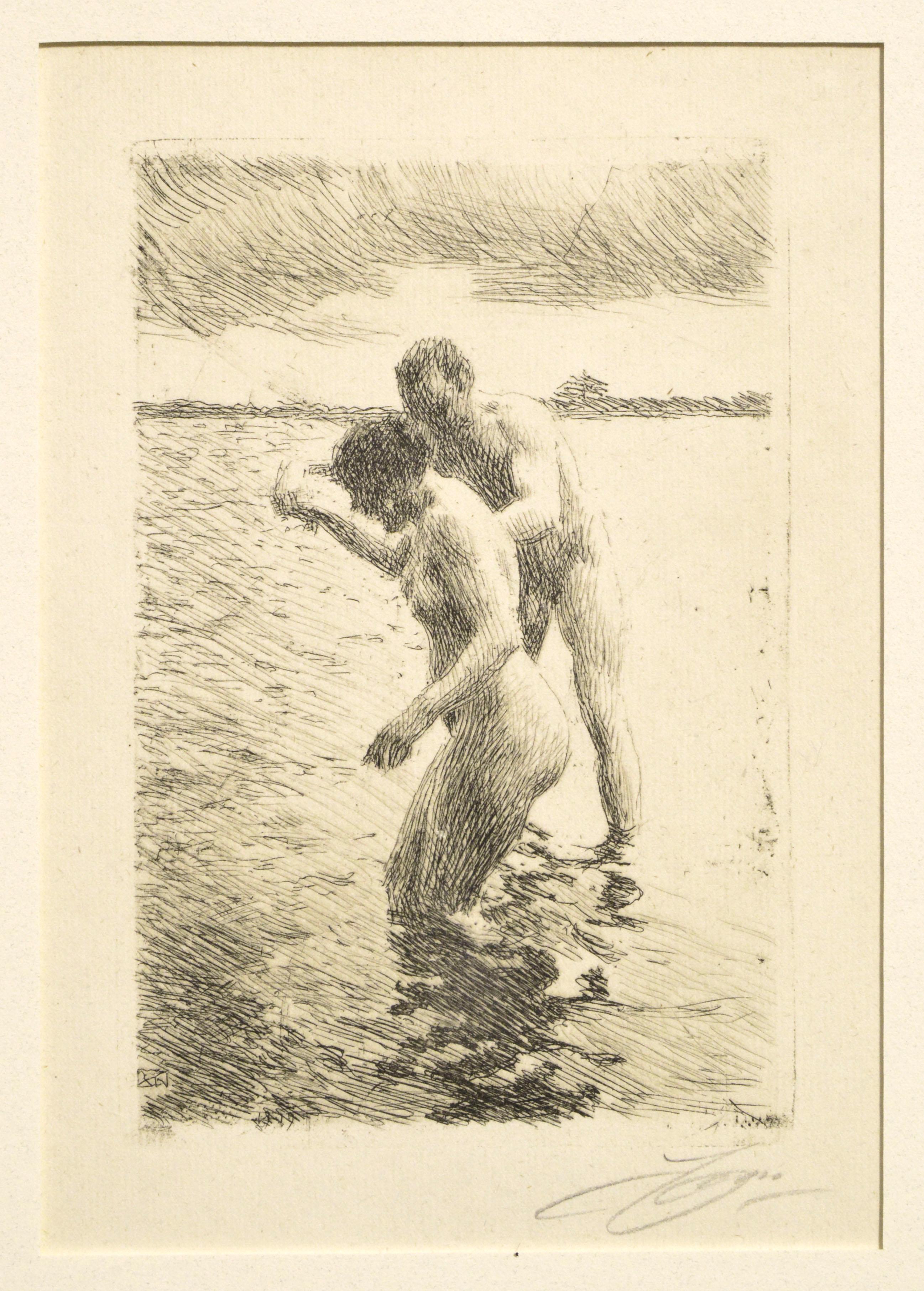 Die Badenden (Impressionismus), Print, von Anders Zorn