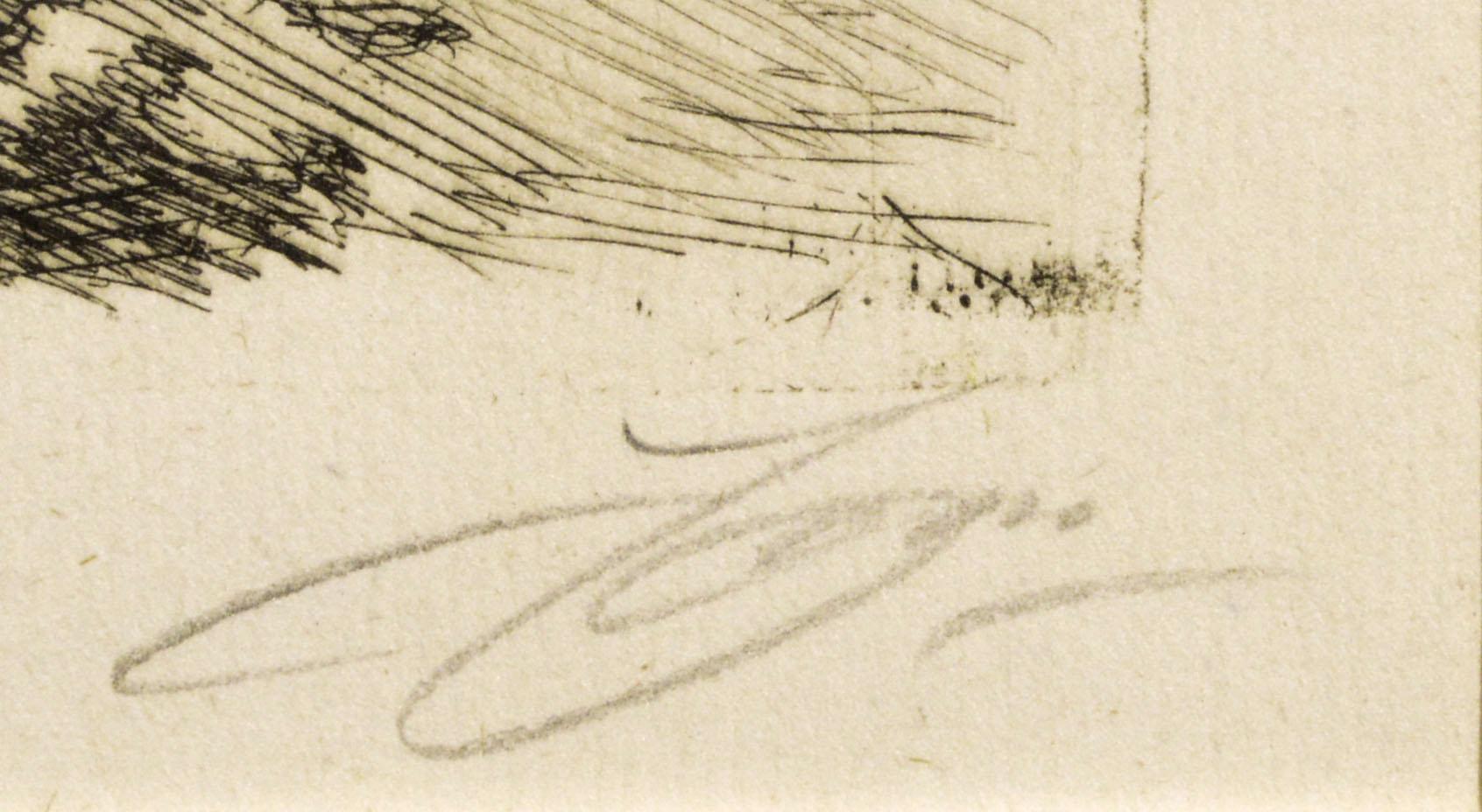Lithographischer Druck von zwei nackten Badenden:: die das Wasser betreten:: von Anders Zorn (Schweden:: 18601920). Signiert vom Künstler in der rechten unteren Ecke. In der linken unteren Ecke (unter der Matte) befinden sich zwei Bleistiftindizes: