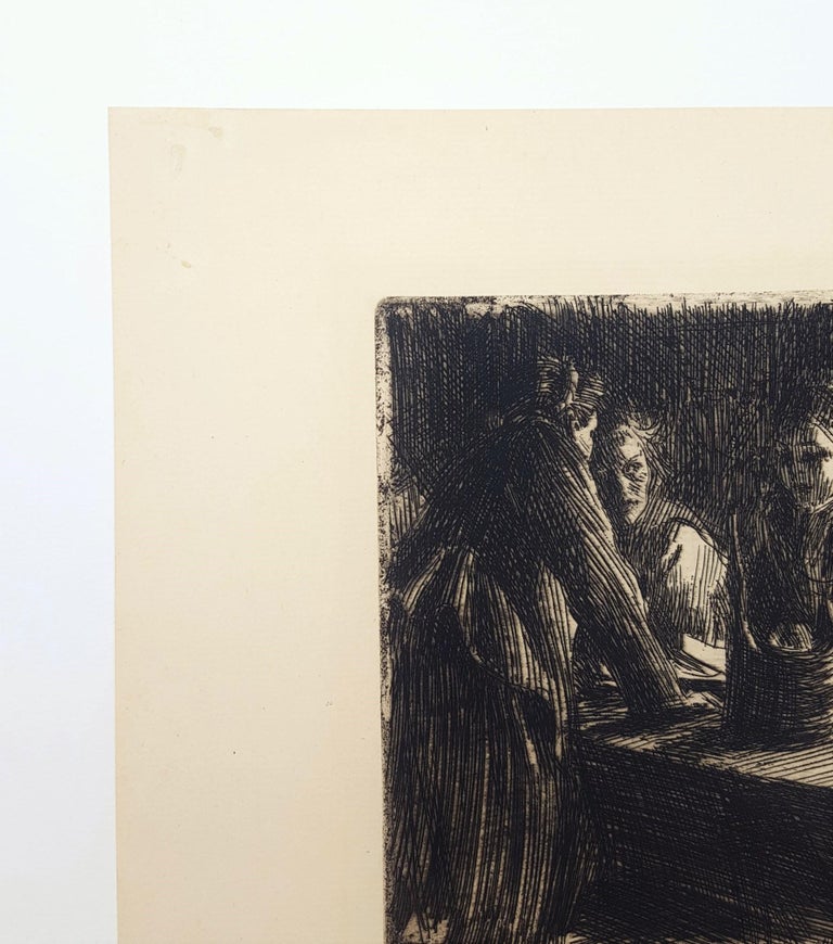 An original signed etching on Van Gelder Zonen laid paper paper by Swedish artist Anders Zorn (1860-1920) titled 