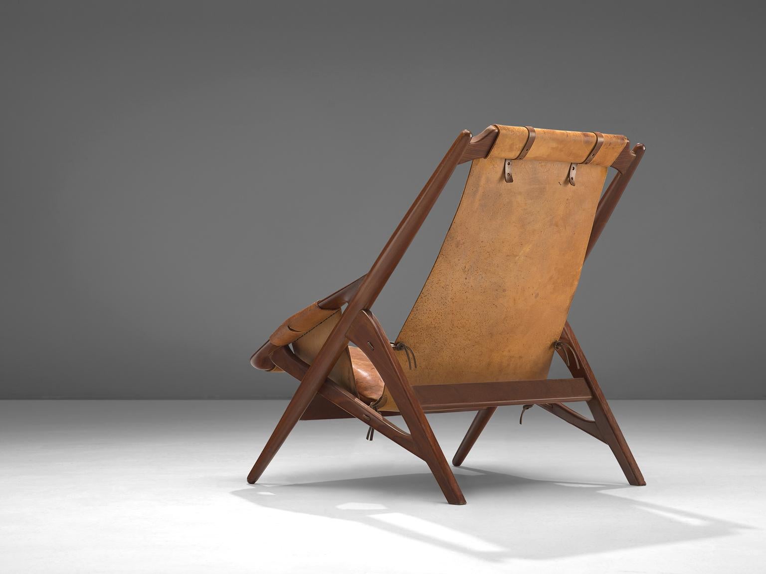 Mid-Century Modern Andersag Lounge Chair in Patinated Cognac Leather