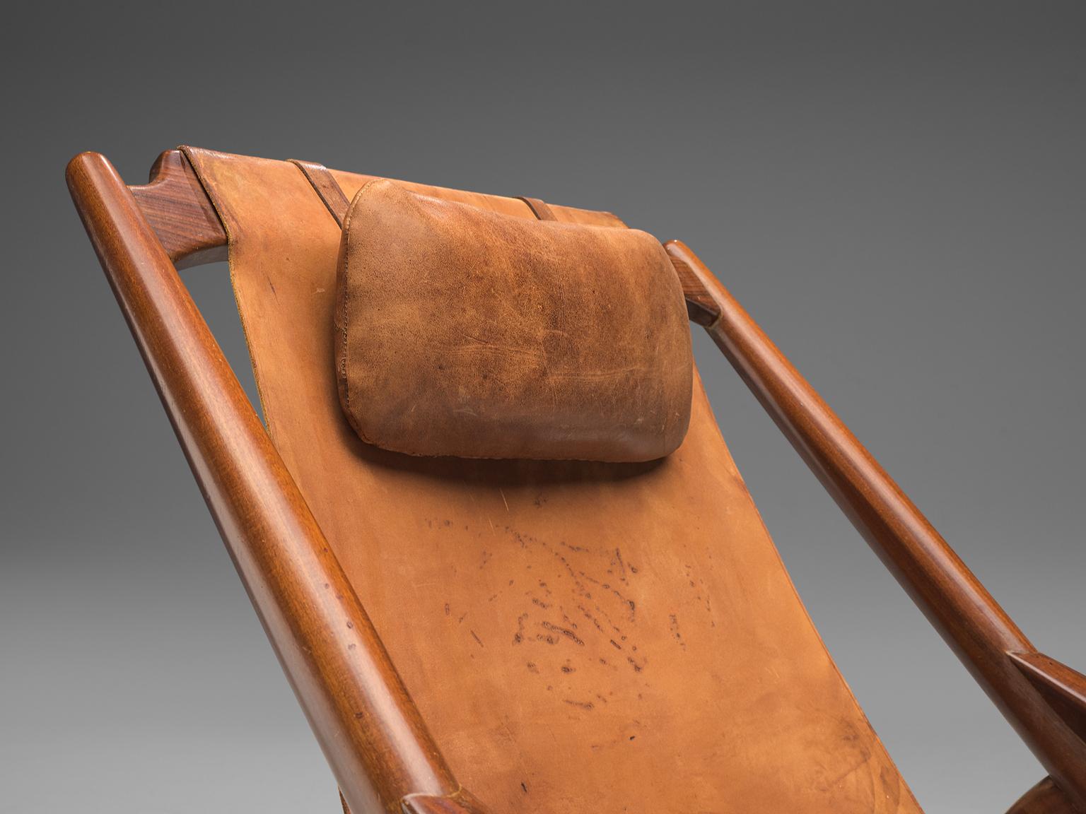 Andersag Lounge Chair in Patinated Cognac Leather In Good Condition In Waalwijk, NL