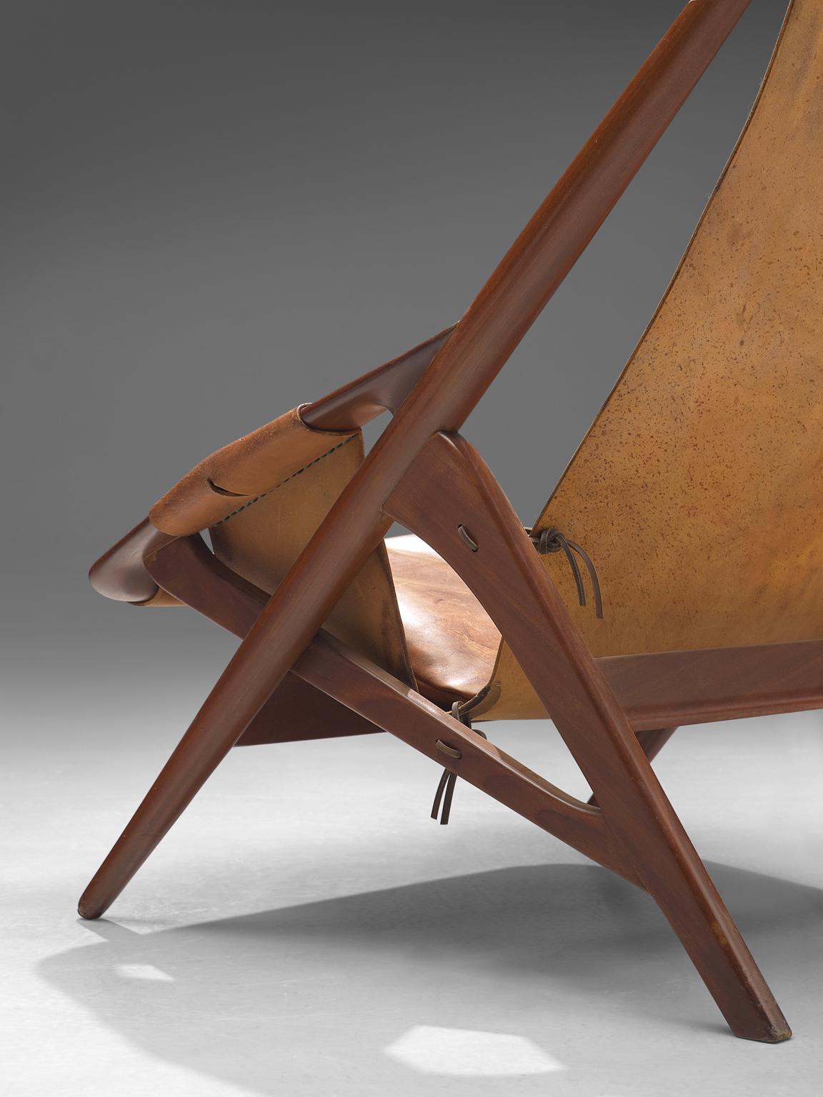 Andersag Lounge Chair in Patinated Cognac Leather 1
