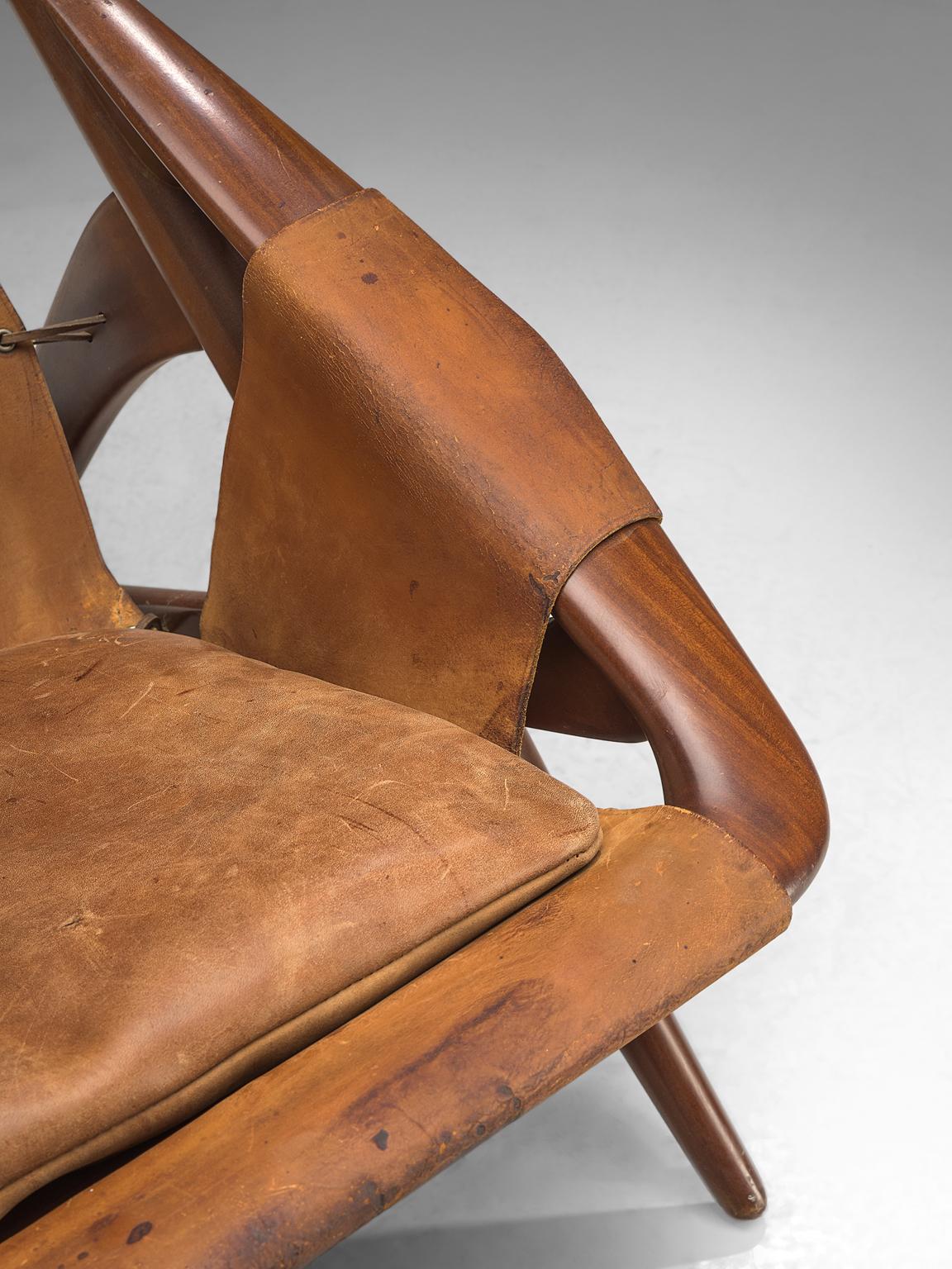 Andersag Lounge Chair in Patinated Cognac Leather 2