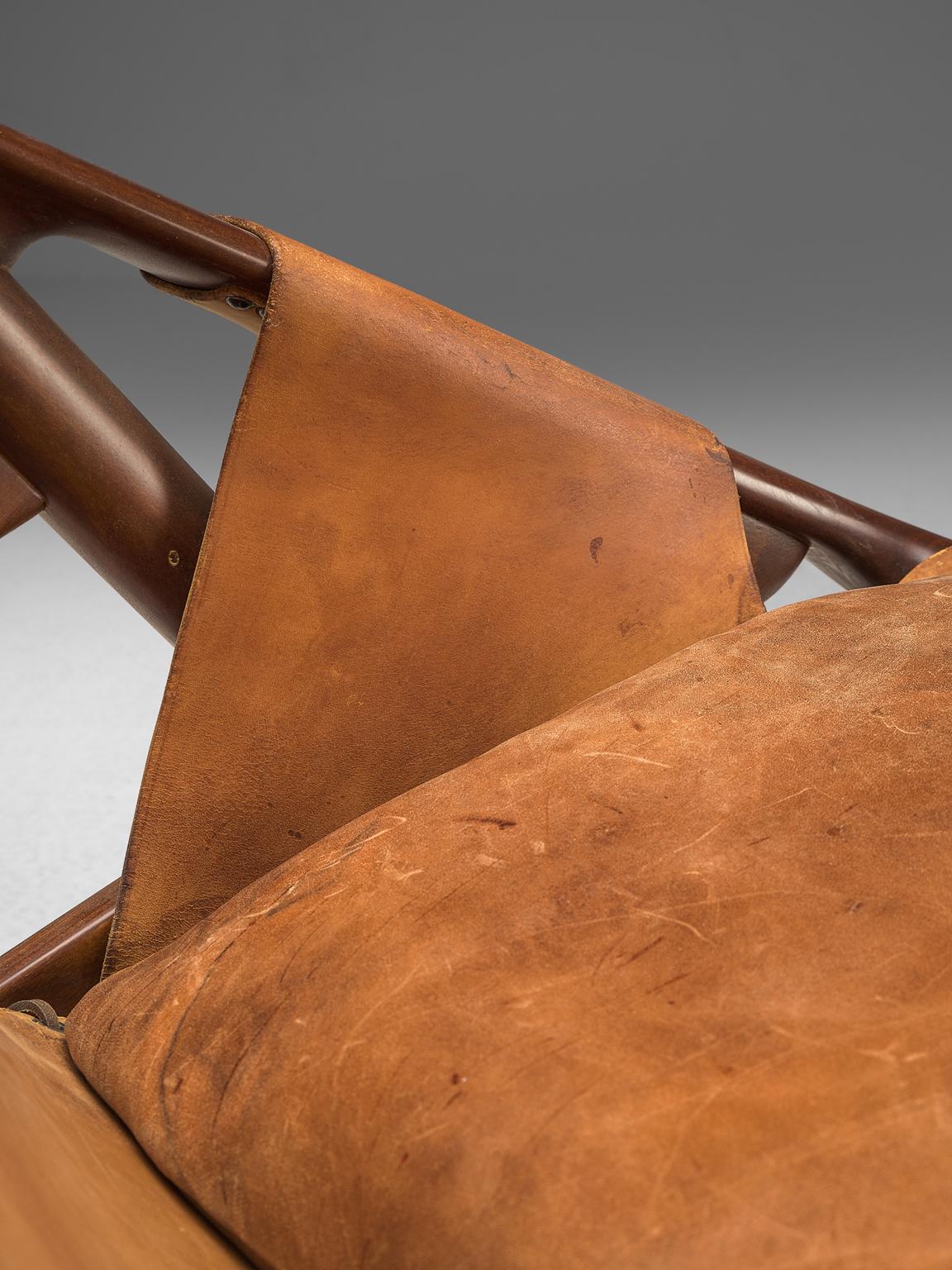 Andersag Lounge Chair in Patinated Cognac Leather 3