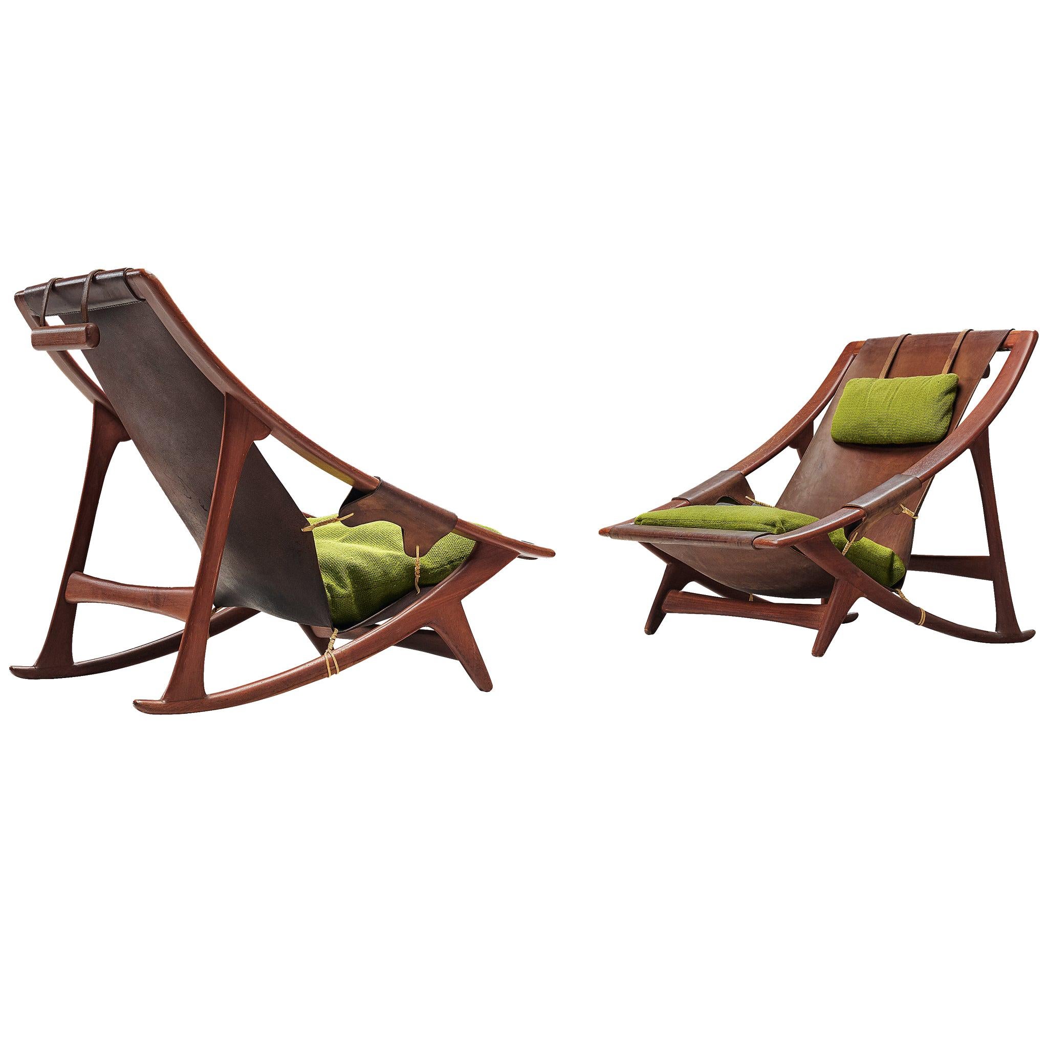 Andersag Lounge Chairs in Patinated Cognac Leather