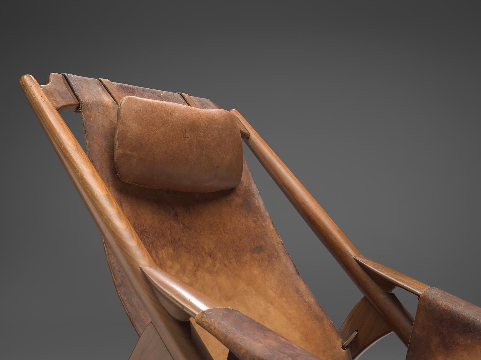 Mid-20th Century Andersag Pair of Lounge Chairs in Patinated Cognac Leather