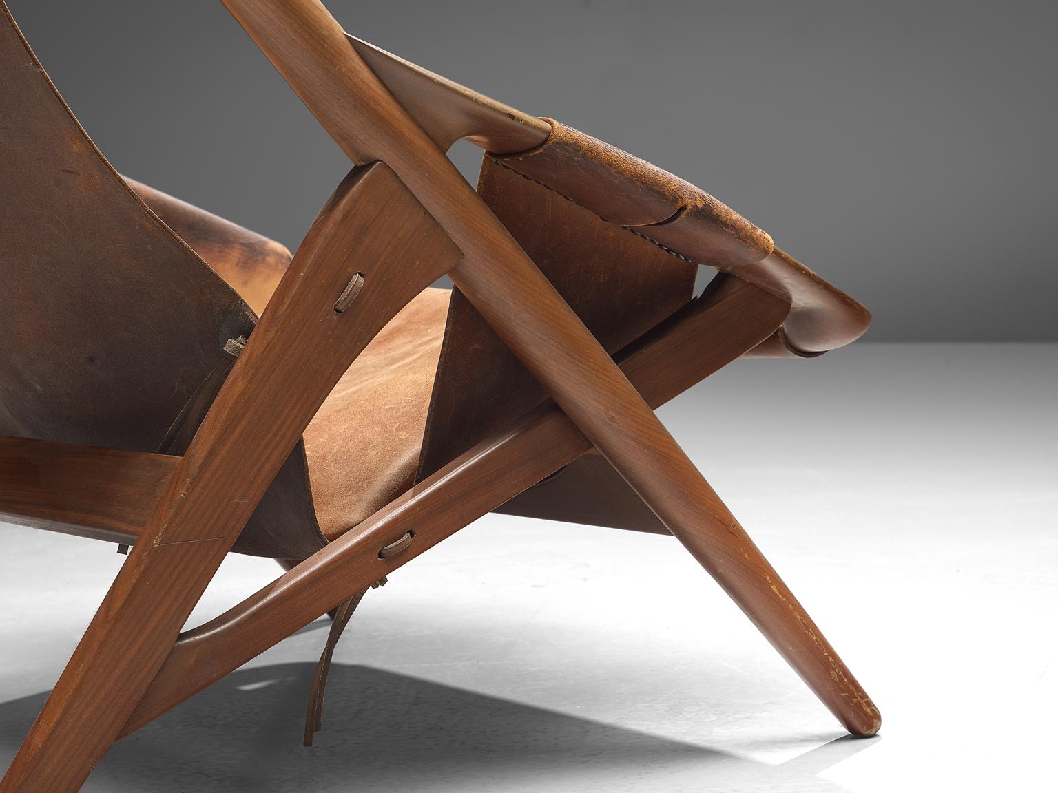 Andersag Pair of Lounge Chairs in Patinated Cognac Leather 1