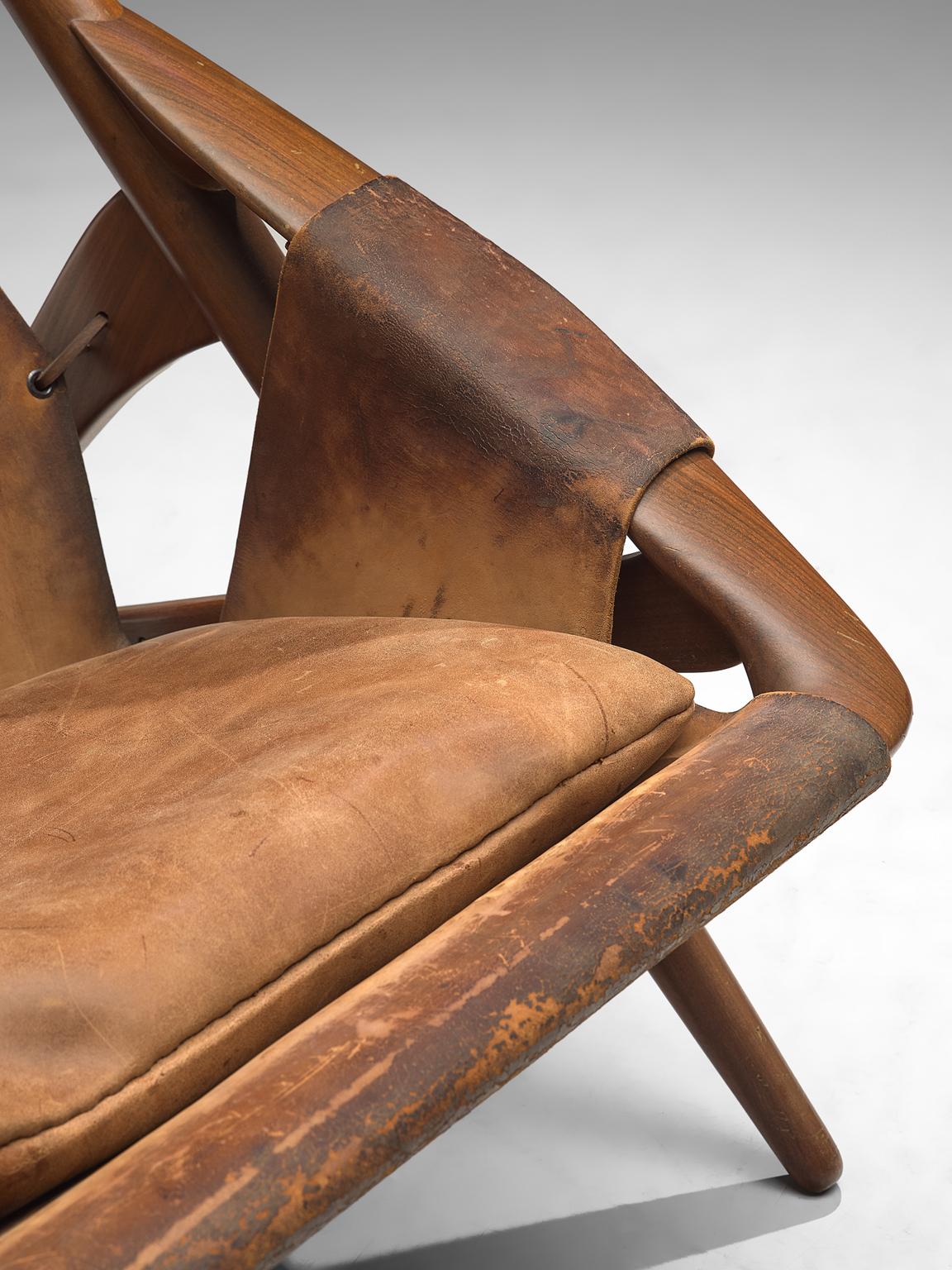 Andersag Pair of Lounge Chairs in Patinated Cognac Leather 3
