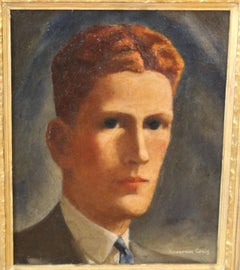 Anderson Craig American Gothic Portrait Oil Painting of a Man with Red Hair