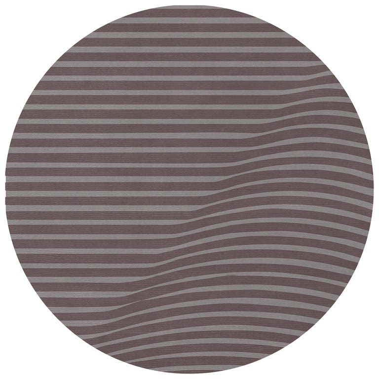 Anderson Round Rug in Gray Wool For Sale at 1stDibs