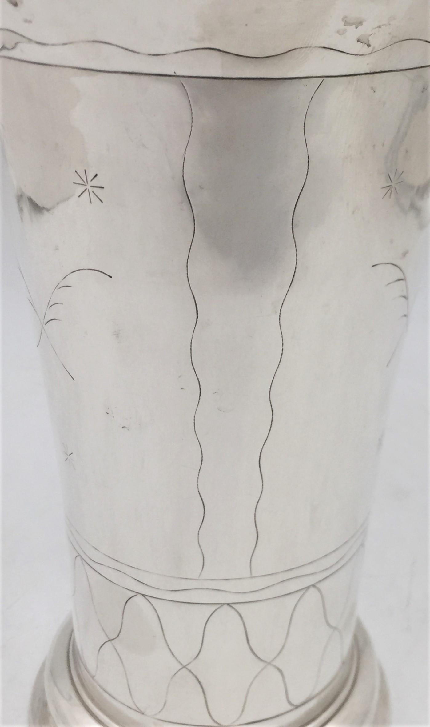 Mid-20th Century Anderson Swedish Silver 1938 Vase in Mid-Century Modern Style For Sale