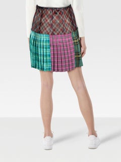 Andersson Bell Pleated Paulina Sheer Check Skirt Size XS