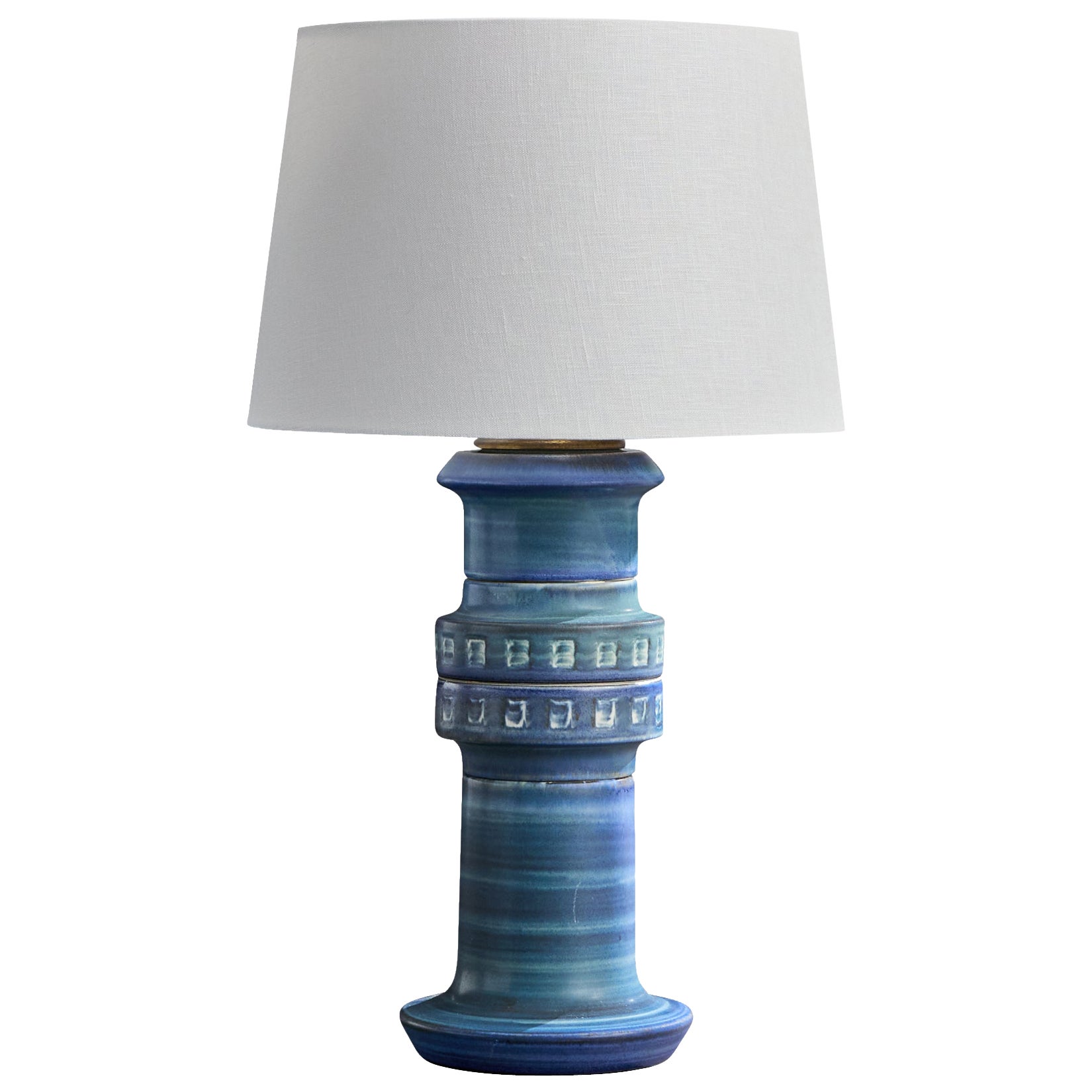 Andersson & Johansson, Table Lamp, Ceramic, Brass, Sweden, 1970s For Sale