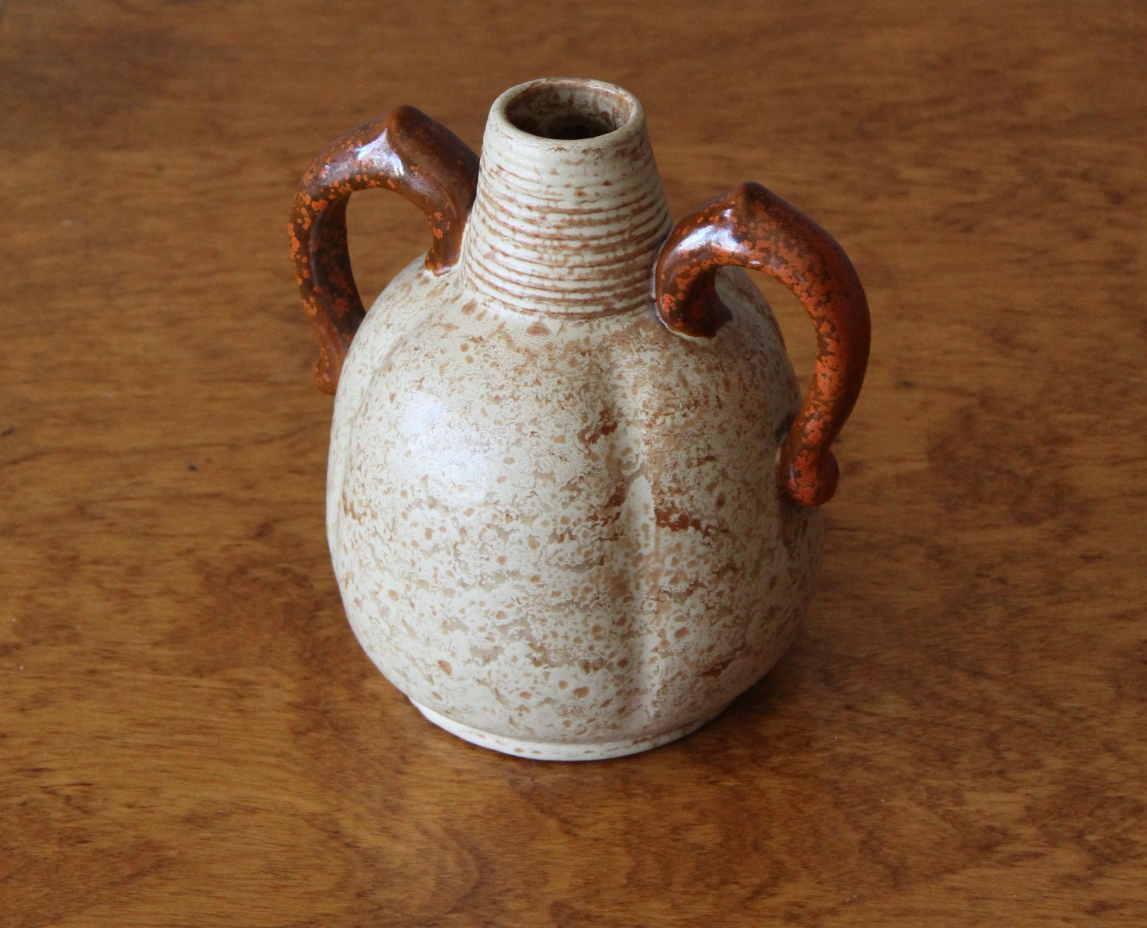 Scandinavian Modern Andersson Johansson, Vase, Glazed Earthenware, Höganäs, Sweden, 1930s