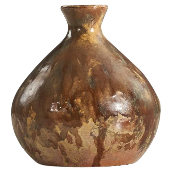 Andersson & Johansson, Vase, Glazed Stoneware, Höganäs, Sweden 1920s For Sale