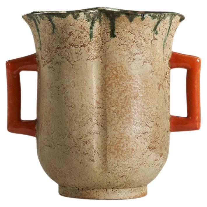 Andersson & Johansson, Vase, Glazed Stoneware, Höganäs, Sweden, 1940s For Sale