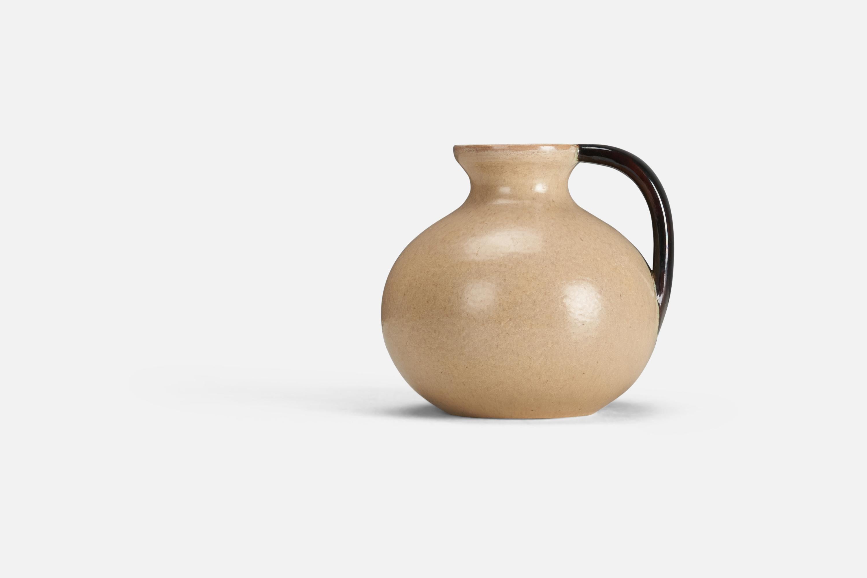 A stoneware vase or pitcher designed by Andersson & Johansson and produced in Höganäs, Sweden, 1940s.