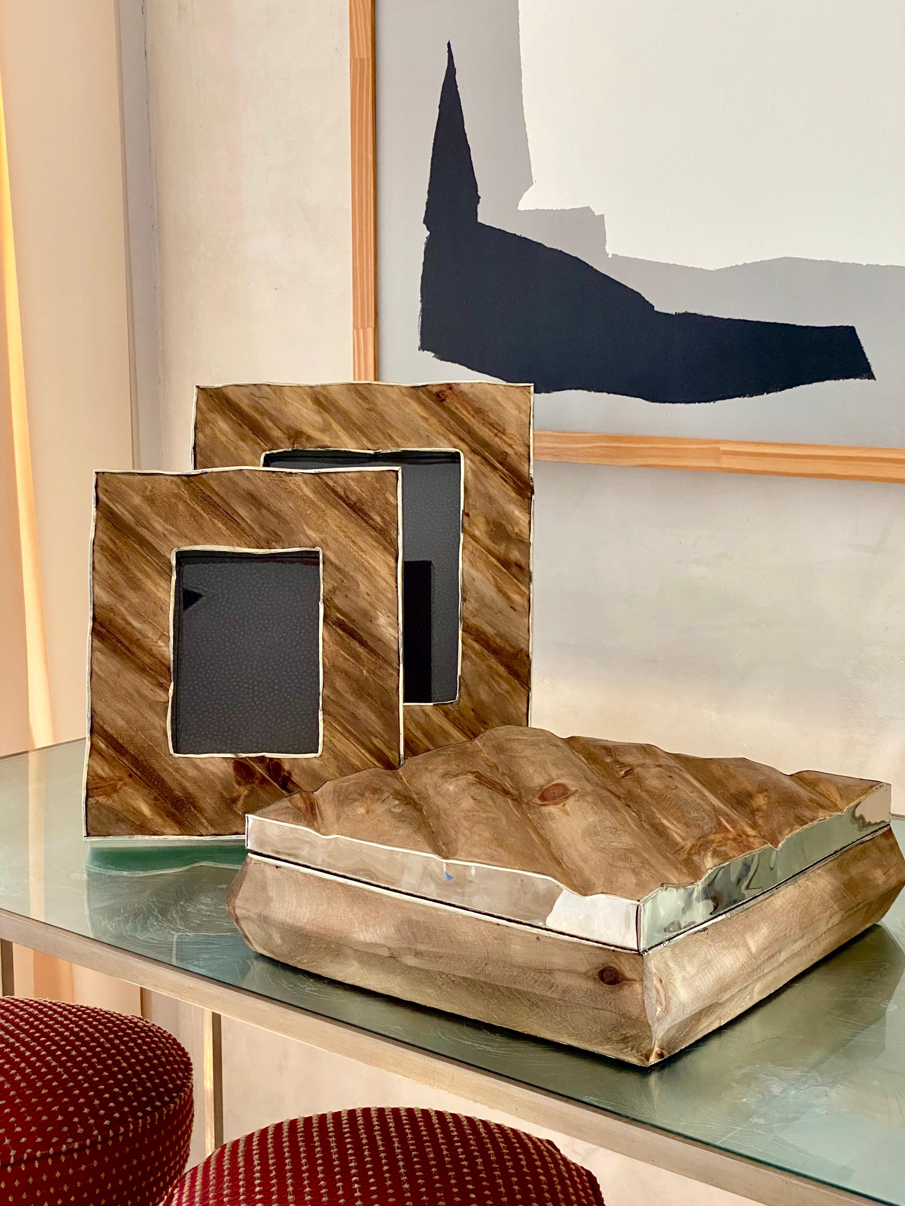Andes Medium Schachtel aus Holz und Alpaka Silber im Zustand „Neu“ im Angebot in Buenos Aires, AR