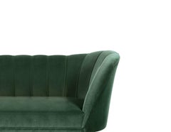 Andes Sofa in Cotton Velvet with Brass Details by Brabbu