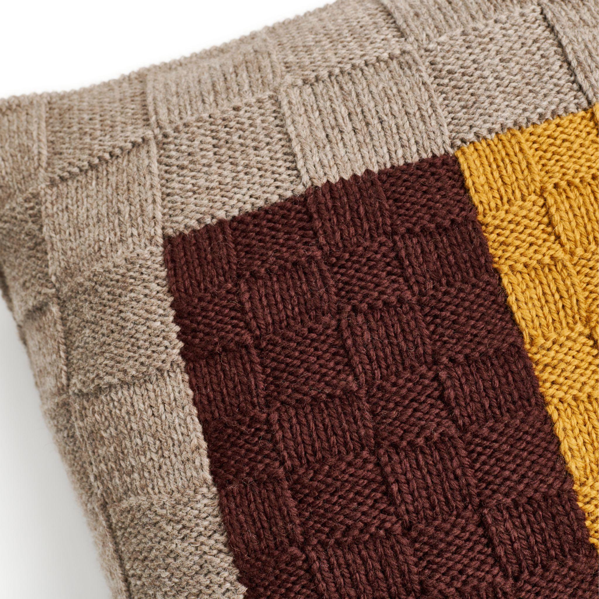 Modern Andes Topaz Pillow Hand Knitted By Peruvian Artisans in Andean Highland Wool For Sale