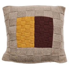 Coussin d'Andes tricoté à la main par des artisans péruviens en laine des Highlands des Andes