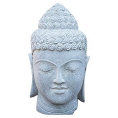 Andesite Stone Buddha Head from Indonesia Original Buddhas