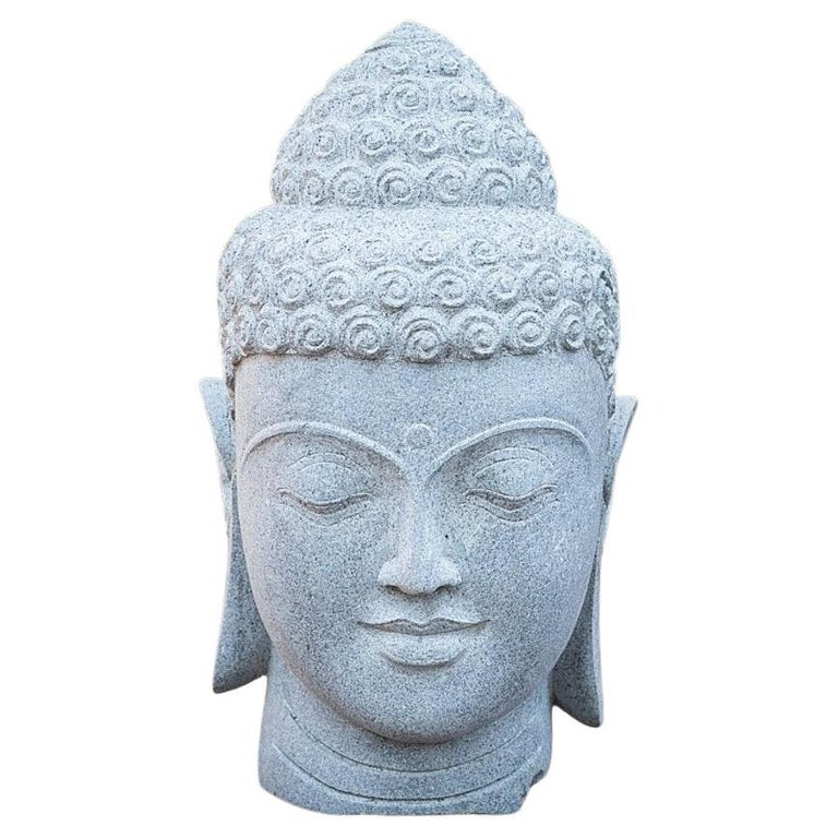Andesite Stone Buddha Head from Indonesia Original Buddhas For Sale at