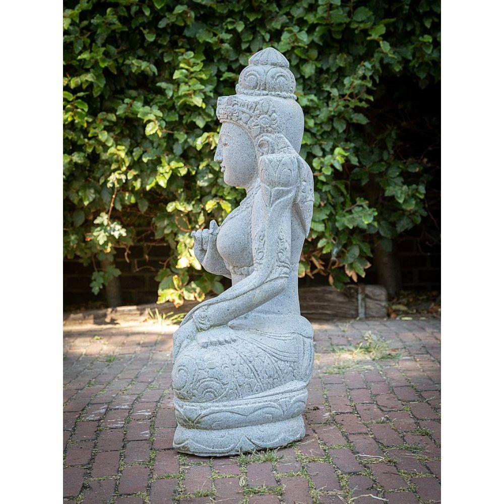 Andesite stone statue of Dewi Tara from Indonesia For Sale 12