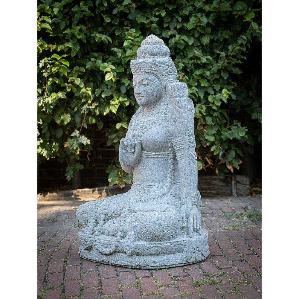 Indonesian Andesite Stone Statue of Dewi Tara from Indonesia For Sale