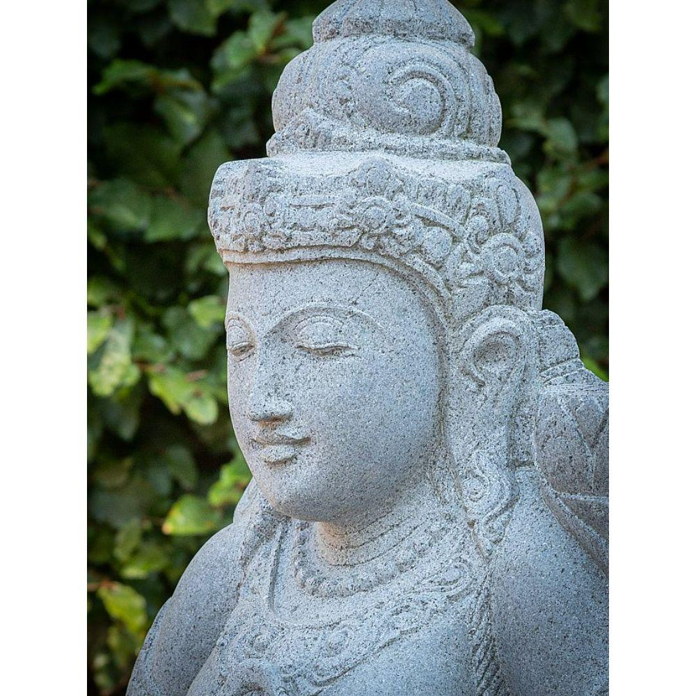 Wood Andesite stone statue of Dewi Tara from Indonesia For Sale