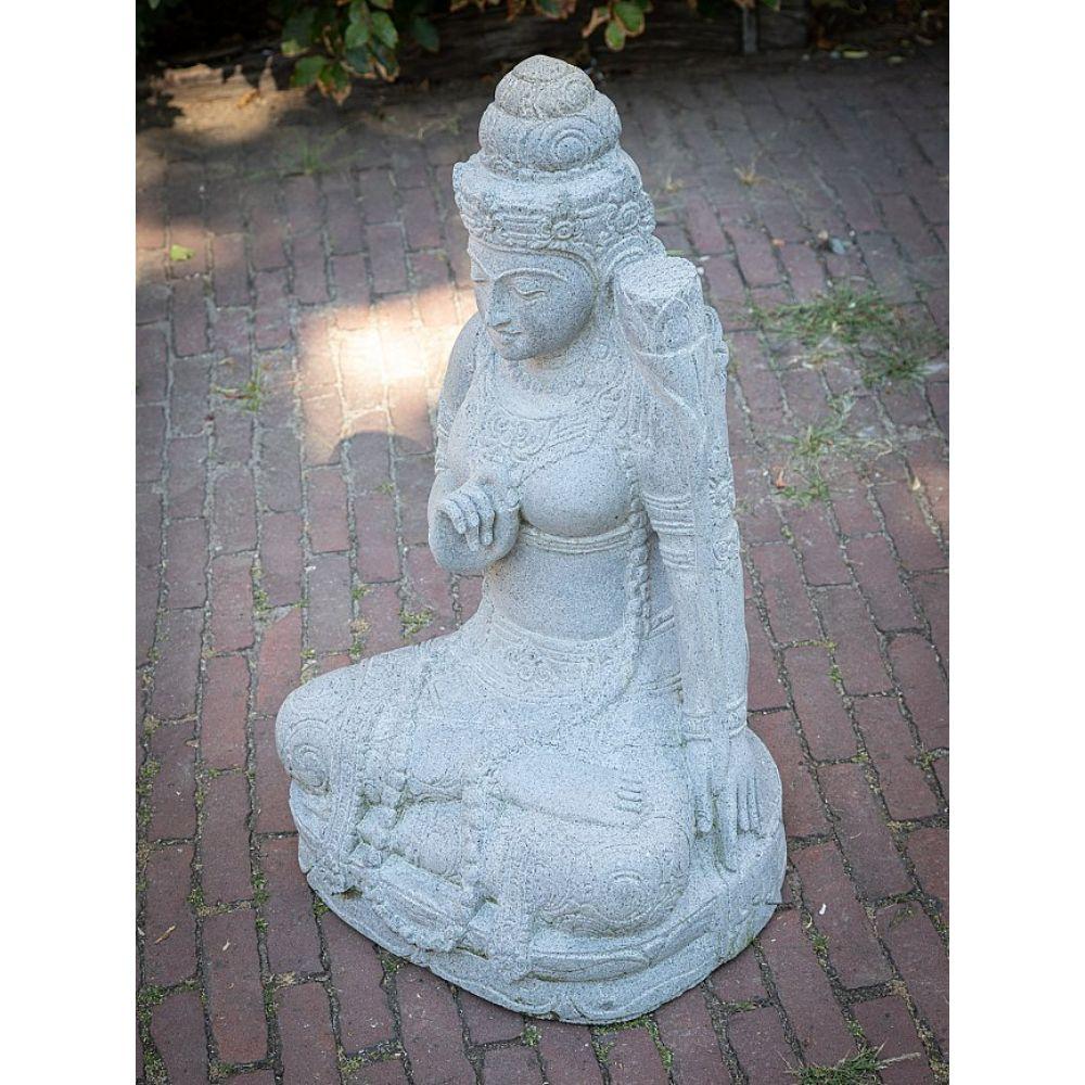 Wood Andesite Stone Statue of Dewi Tara from Indonesia For Sale