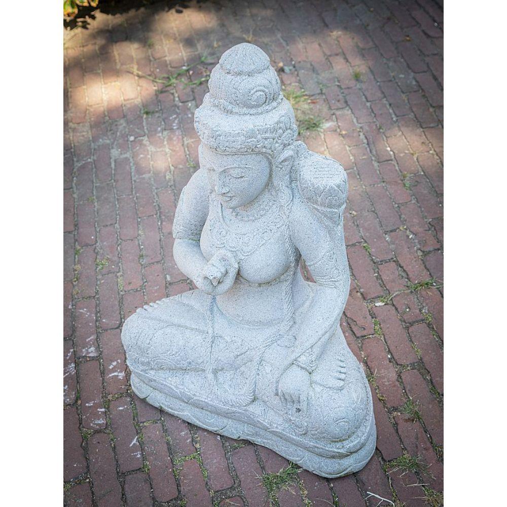 Andesite stone statue of Dewi Tara from Indonesia For Sale 1