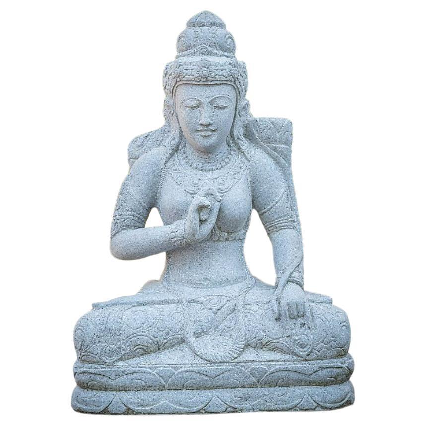 Andesite stone statue of Dewi Tara from Indonesia For Sale