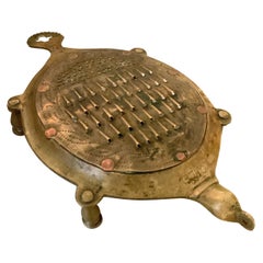 Vintage Andhra Pradesh Brass Vegetable Cheese Coconut Grater in the Shape of a Turtle