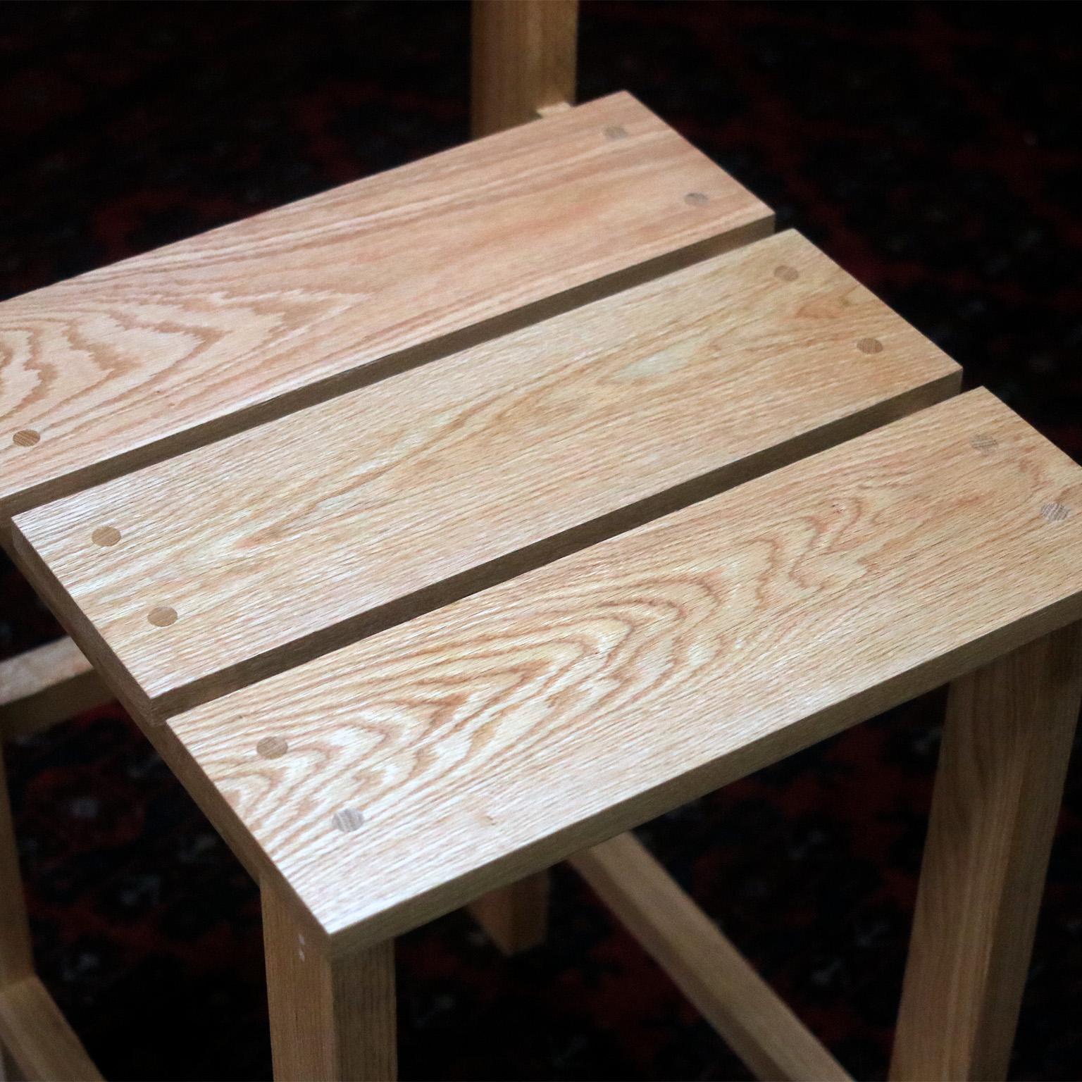 Hand-Crafted Andhrímnir Oak Bar Or Counter Height Stool For Sale
