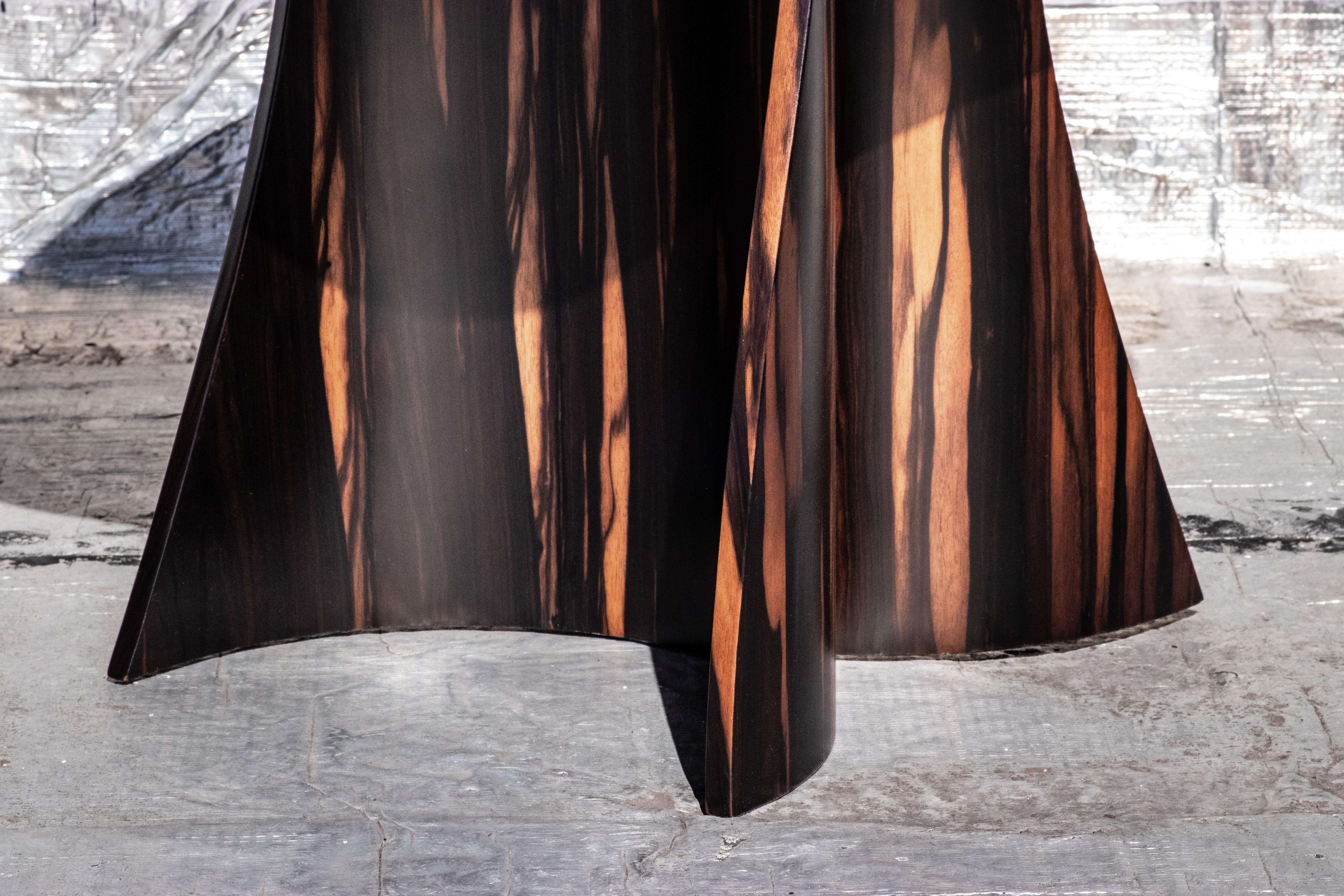 Modern Round Side Table in Macassar Ebony from Costantini, Andino - In Stock  For Sale 2