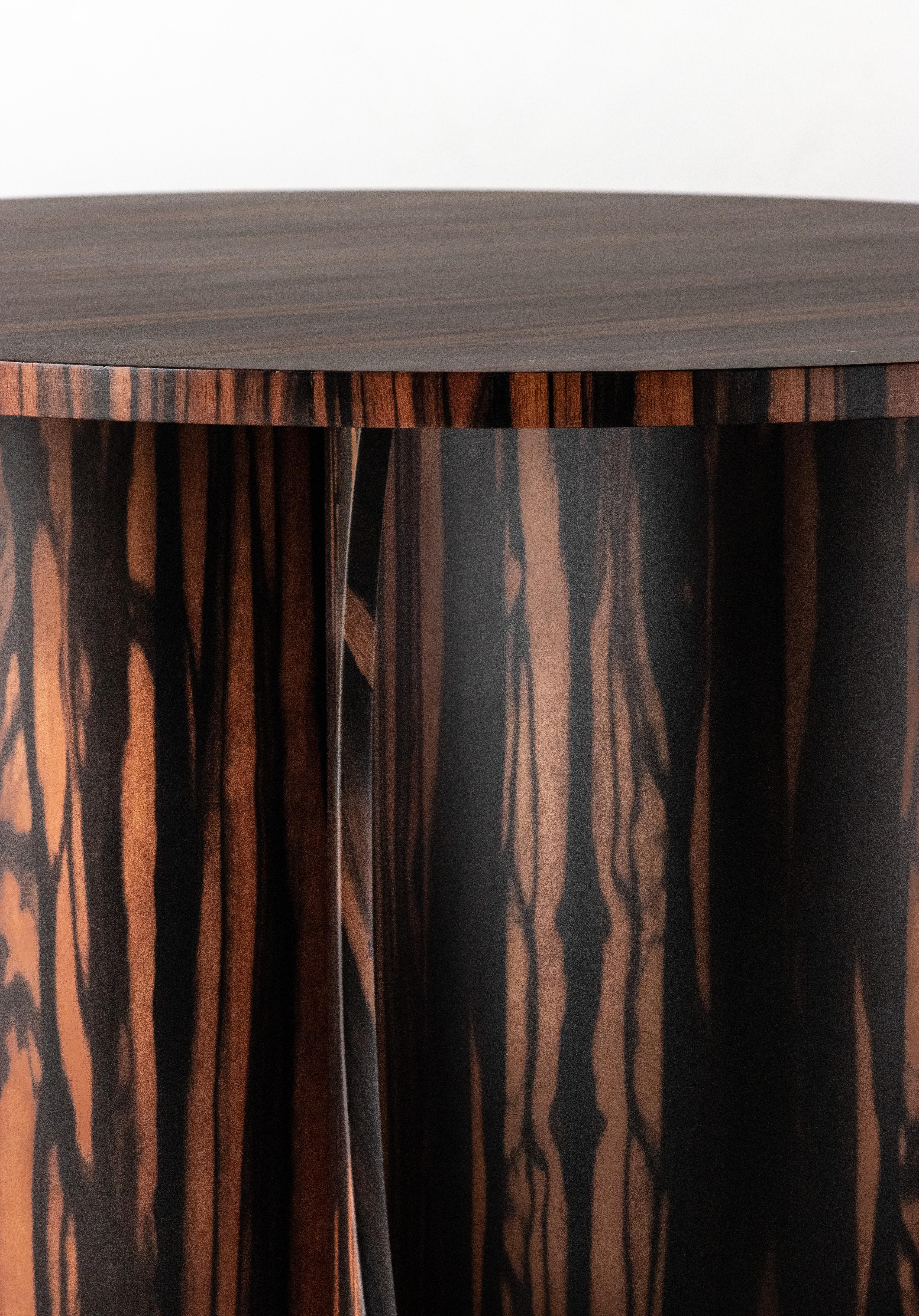 Contemporary Modern Round Side Table in Macassar Ebony from Costantini, Andino - In Stock  For Sale