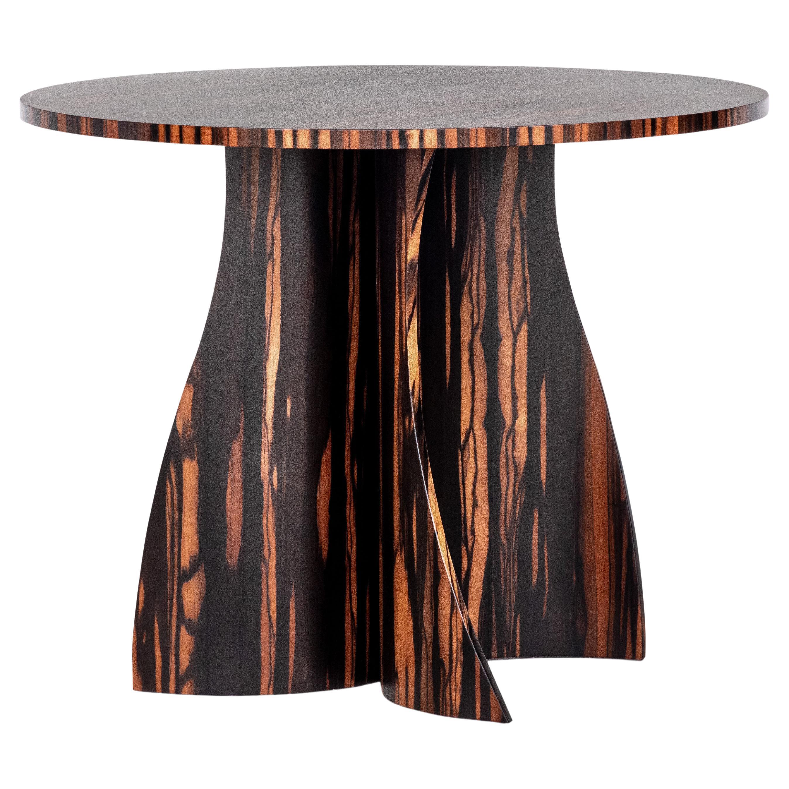 Modern Round Side Table in Macassar Ebony from Costantini, Andino - In Stock  For Sale