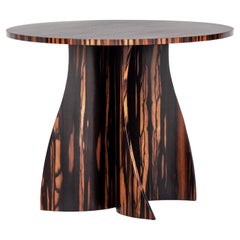 Modern Round Side Table in Macassar Ebony from Costantini, Andino - In Stock 
