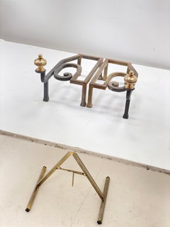 Andirons, Brass and Iron, France 20th Century