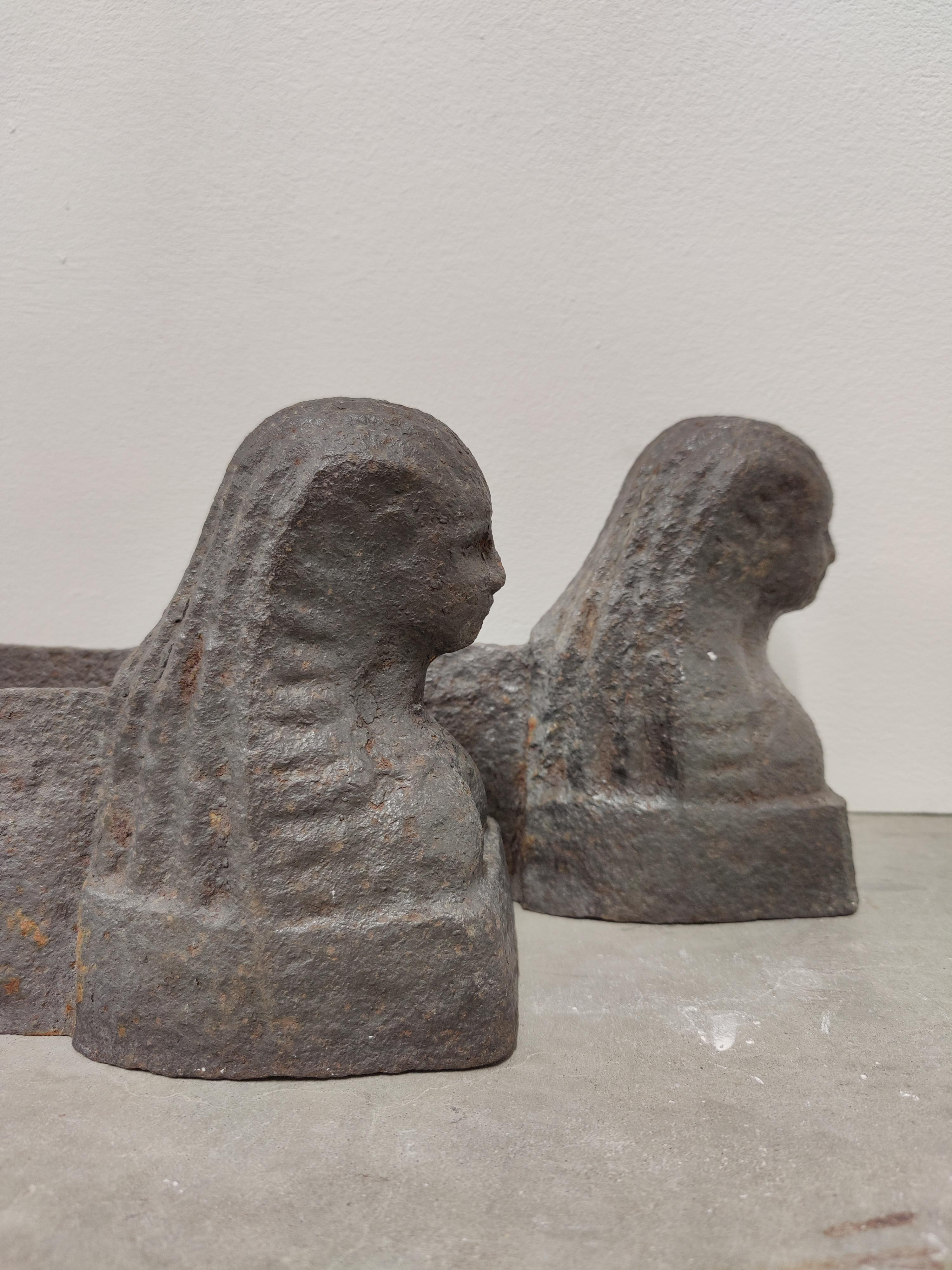 French Andirons / Fire Dogs, Sphinx For Sale
