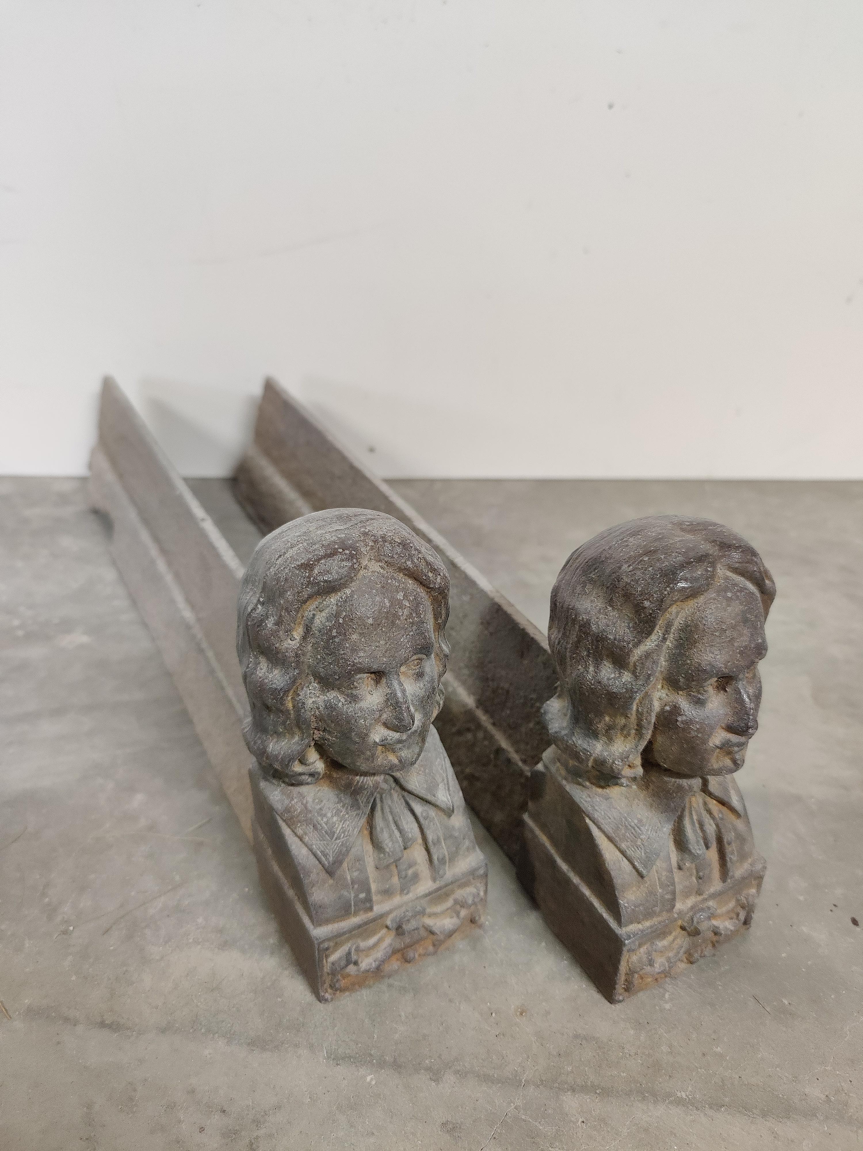 19th Century Andirons / Fire Dogs, The Composer For Sale