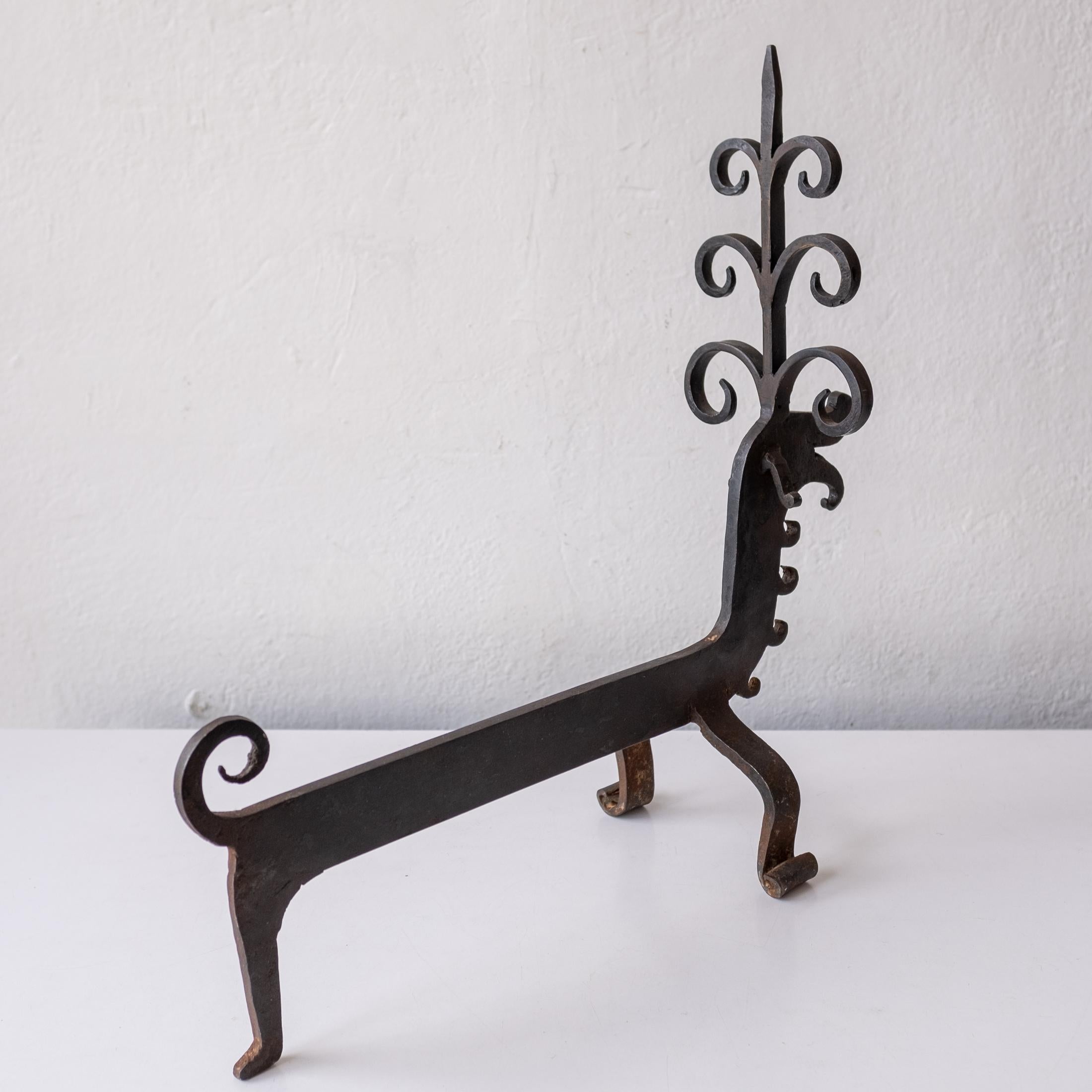 Andirons in the Style of Samuel Yellin For Sale 6