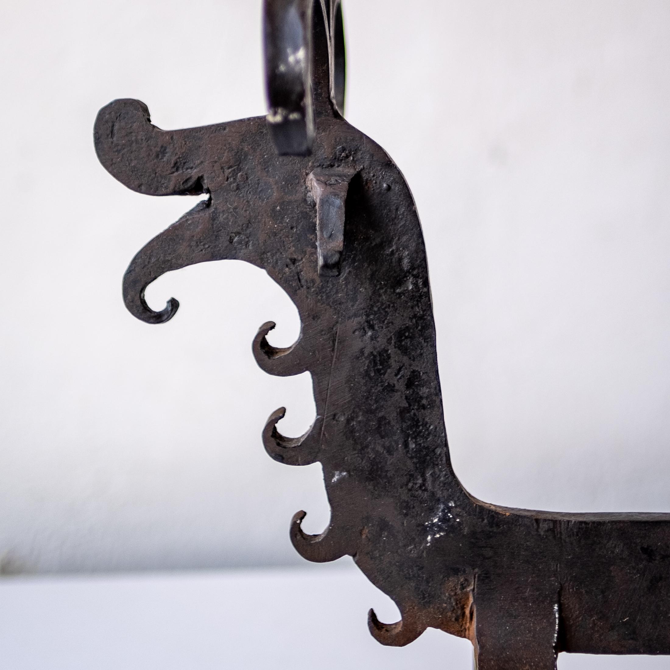 American Andirons in the Style of Samuel Yellin