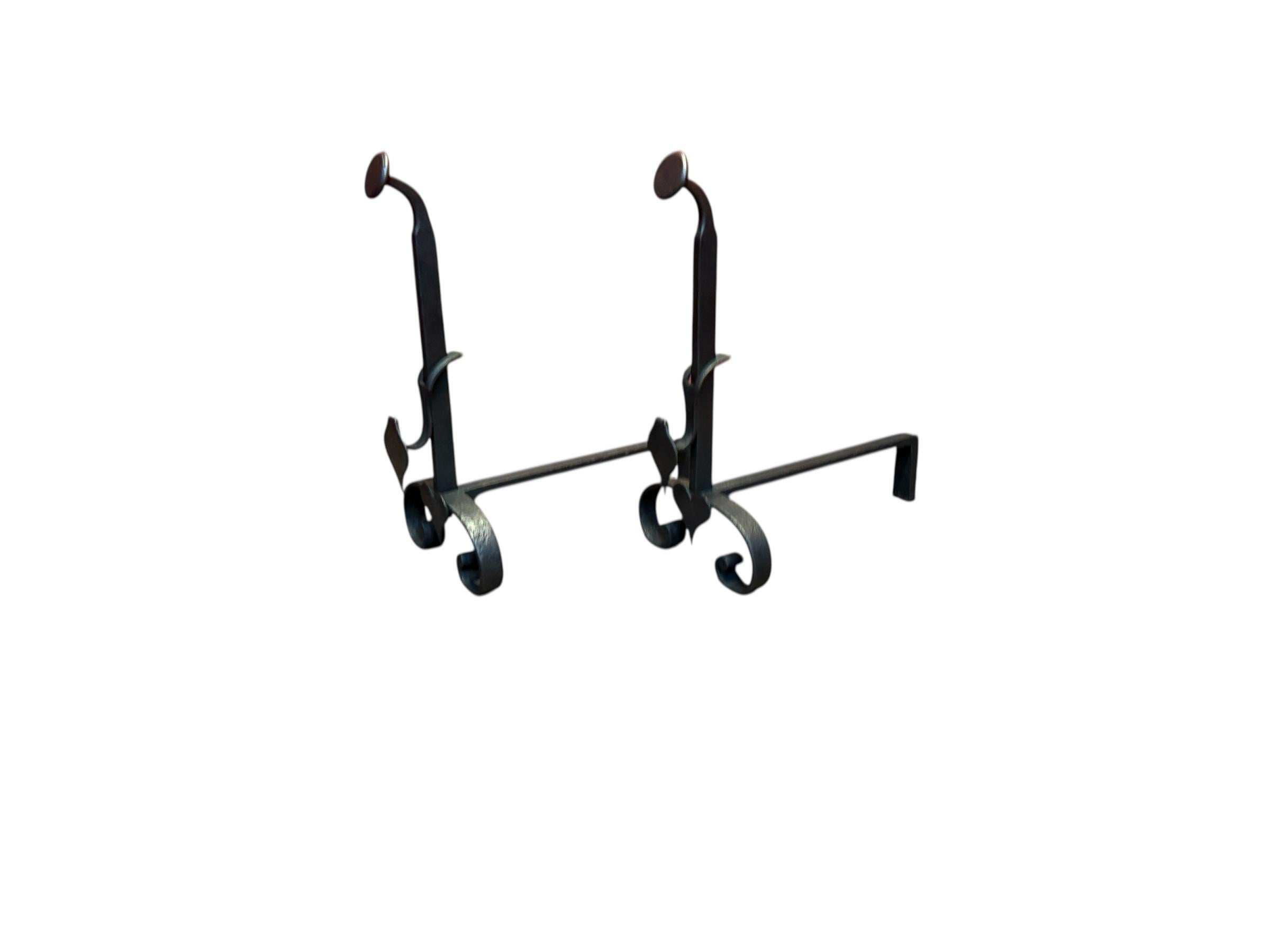 Andirons in Wrought iron the heart 